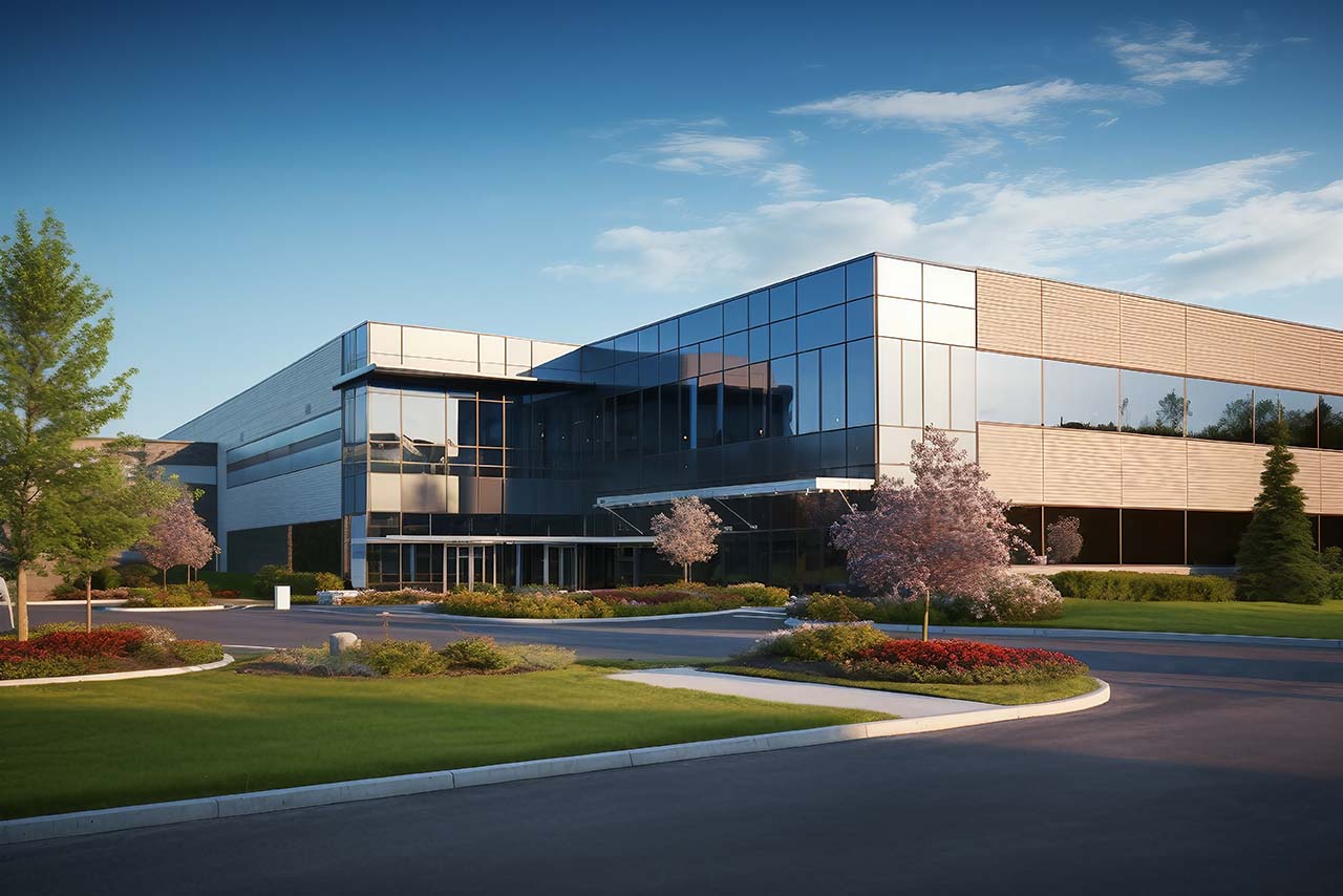 Commercial Landscaping on large building Landscaping Commercial Building