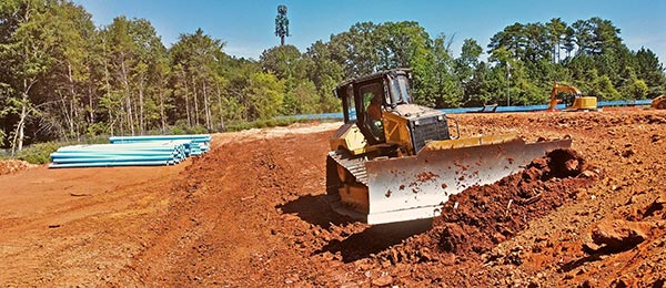 Grading Land with Bulldozer Grading
