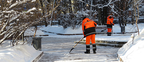 Workers shoveling snow Snow Shoveling